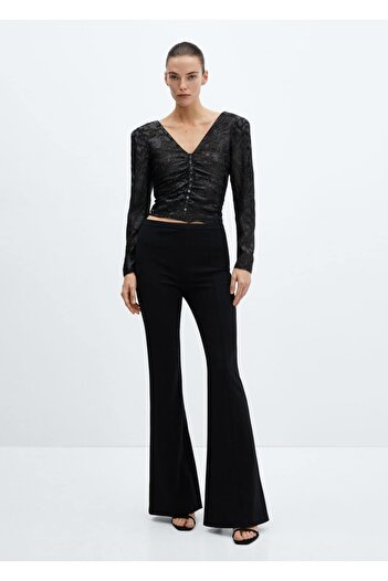 MANGO Woman Bluse aus Lurex-Jacquard