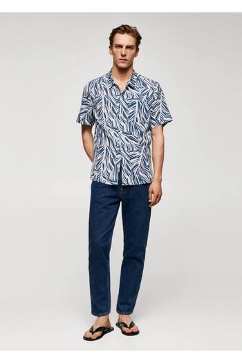 MANGO Man Hawaiian print cotton shirt