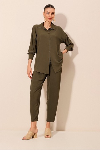 Bigdart 6593 Modell Khaki színű túlméretezett dupla készlet