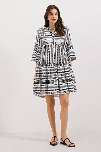 Bigdart 1975 ETHNIC PATTERN DRESS - Black