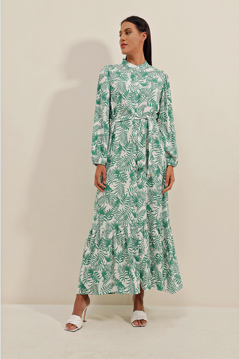 Bigdart 2158 Exotic Pattern Dress - G.green