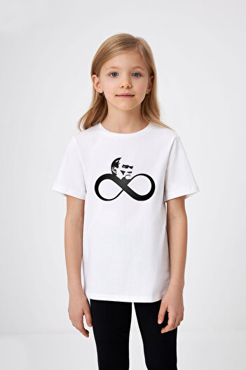ADABEBEK Ataturk Love Infinity Sign Printed Girl's T-Shirt