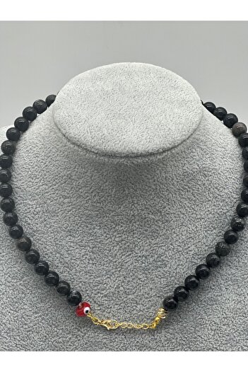 Hobimos Black Tourmaline Natural Stone Necklace