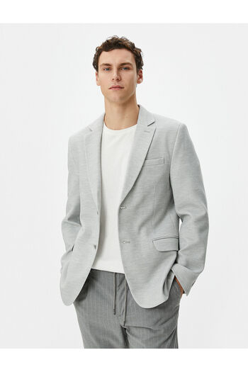 Koton Blazer Jacket Slim Fit Buttoned with Pocket Detail