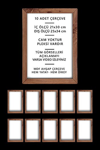 ropİİ 10 buc A4 Cadru Lemn Pvcli 21x30 Cadru pentru Certificat Diploma și Document