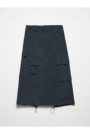 Dilvin 80891 Anthracite Cargo Midi Skirt