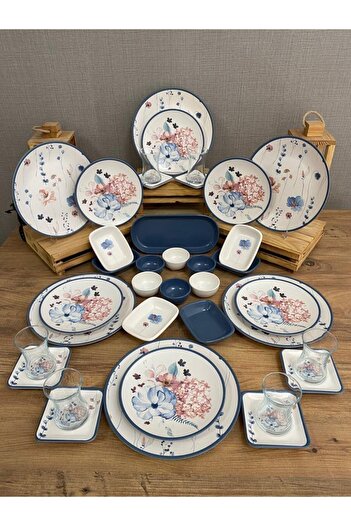 Keramika Set Breakfast Blue Flowers 37 Pieces for 6 People202222902