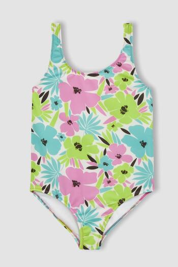 DeFacto Girl's Floral Patterned Swimsuit Z3593a623sm