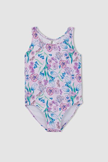 DeFacto Girl's Floral Patterned Swimsuit Z3583a623sm