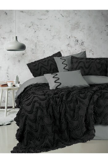 Cotton Box Limi Double Bed Cover Duvet Cover Set Viggo Black