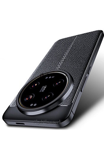 m.tk moveteck Xiaomi Mi 14 Ultra Case with Camera Protrusion Leather Look Soft Matte Silicone Soft Premium Niss Cover
