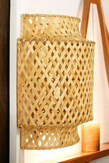 oceanpoint Bambu Aplik Aydınlatma Duvar Aplik İç Mekan İskandinav Tasarım 29 cm