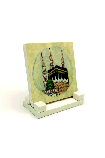 Sadrazam Kaaba Visual Printed Natural Stone Desktop 10x10 Krg-78