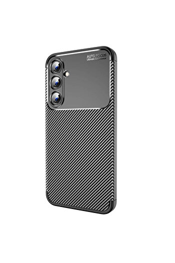 Fibaks Samsung Galaxy A35 Case Camera Protruding Carbon Fiber Pattern Does Not Lose Color Protective Cover Case