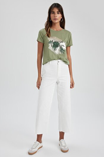 DeFacto Regular Fit Crew Neck Printed Short Sleeve T-Shirt Z9067az23sp