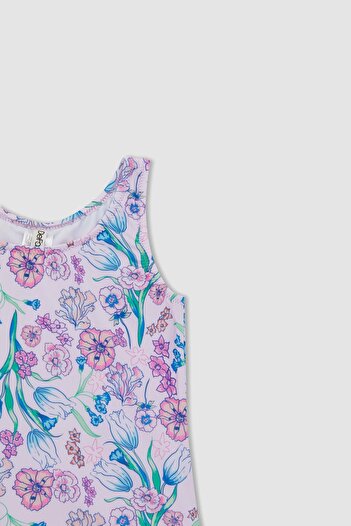 DeFacto Girl's Floral Patterned Swimsuit Z3583a623sm