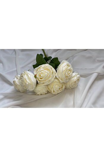 Z&B FLOWERS 40 cm demet krem şakayık buket vazo çiçeği gelin buketi el buketi