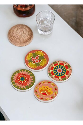 The Mia Fiore Stone Coasters Round Set of 4