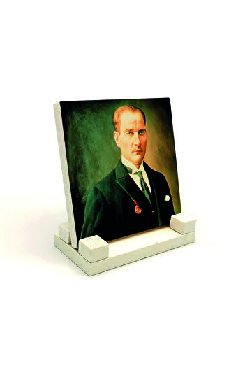 Sadrazam Ataturk Printed Natural Stone Desktop 10x10 Krt-101