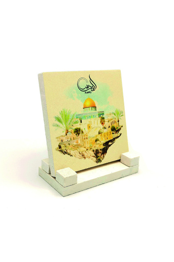 Sadrazam Jerusalem Mescid-i Aksa Printed Natural Stone Desktop 10x10 Krg-70