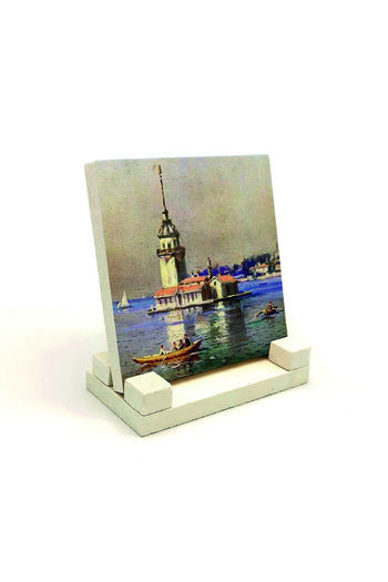 Sadrazam Maiden's Tower Printed Natural Stone Desktop 10x10 Krt-17