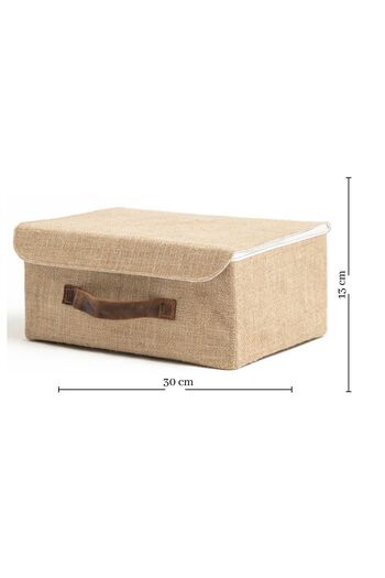 Art Bee Jute Closet Organizer Jewelry, Makeup, Bathroom, Office Organizer Storage Box 30x23x13 cm