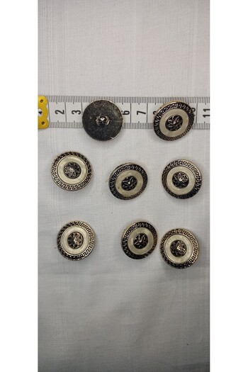 Tuhafiş 2.5 cm.Silver cream button 8pcs coat coat coat for coat coat