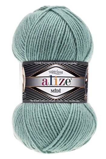 Alize 5 Pieces Mint Superlana Midi 463 Hand Knitted Yarn Vest and Cardigan Set