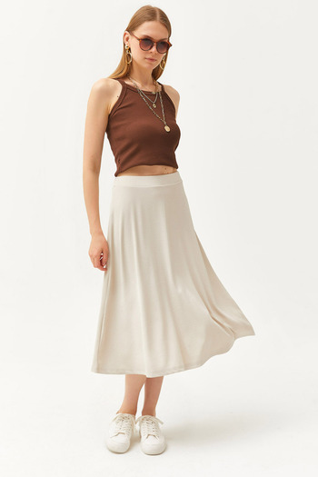 Olalook Women's Stone Elastic Waist Flowing Twist Skirt ETK-19000258