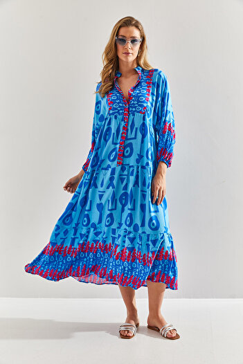 Bianco Lucci Women's Multi Patterned Viscose Dress60171051