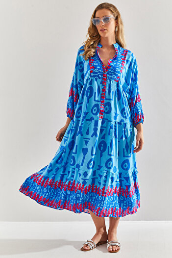 Bianco Lucci Women's Multi Patterned Viscose Dress60171051