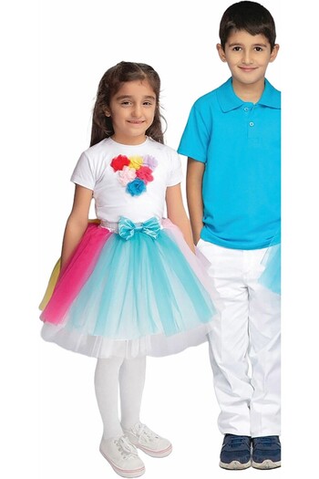 Ümiteks world of clothes April 23 Girl's Rainbow Set - School Performance and Kiyafeeti