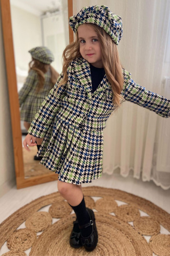 ELAFOR Four-Piece Skirt Jacket Set for Girls - Holiday April 23