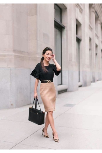 CNG MODA Midi Length Office Skirt