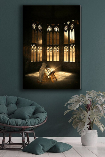 hayathome Woman Reading the Quran Modern Decorative Art Print