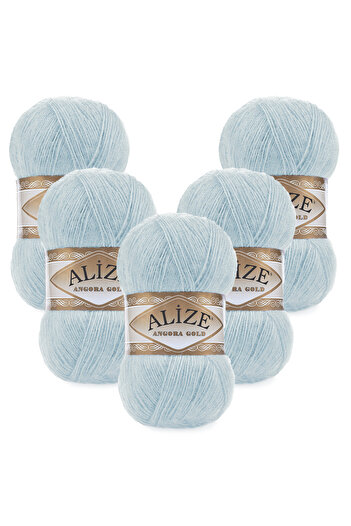 Alize Angora Gold 5-Piece 114 Mint Hand Knitting Yarn