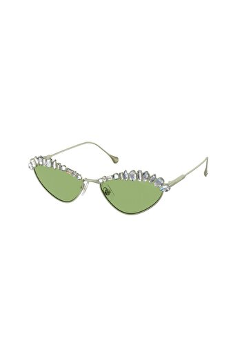 Swarovski SWE70094018/255 Women's Sunglasses Green Metal Frame Green Lens UV400