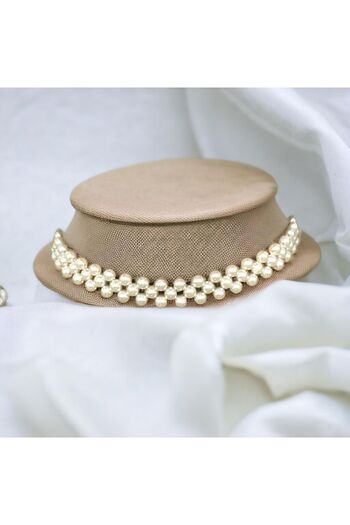 LeylanTakı Women's Choker White Handmade Pearl Necklace