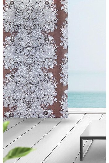Melodie Background Curtain Claret Red Gray 145x250