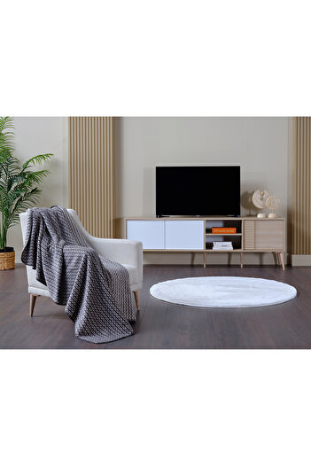 Doqu Home Anthracite Braid Tv Blanket