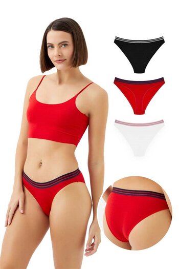 Cottonhill Chiloți de bikini din bumbac sport Basic Pachet 3 - 3