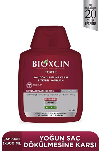 Bioxcin Forte Shampoo - 300 ml, 3 Pieces