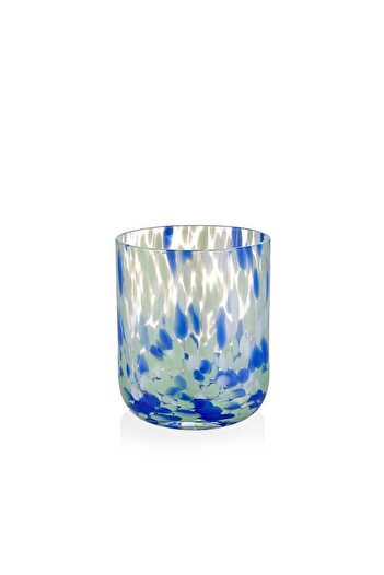The Mia Hand Painted Blue & Green Water Glass 400 ml