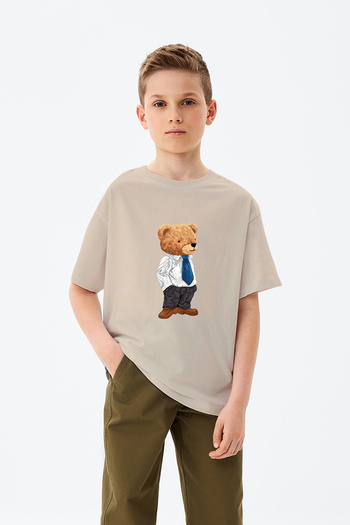 ADABEBEK Teddy Bear εμπριμέ μπλουζάκι για αγόρι με κοστούμι