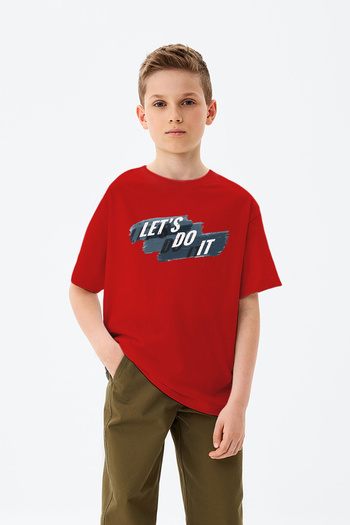 ADABEBEK Let's Do It Printed Boys' T-Shirt