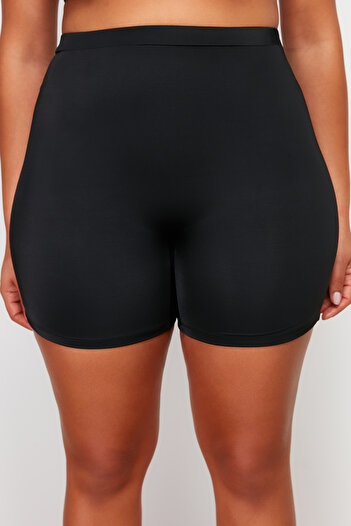 Trendyol Curve Ψηλόμεσο μίνι σορτς μπικίνι - Plus Size, πλεκτό TBBSS24CR00008