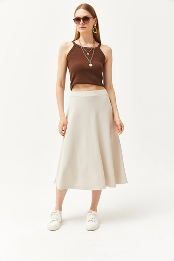 Olalook Women's Stone Elastic Waist Flowing Twist Skirt ETK-19000258