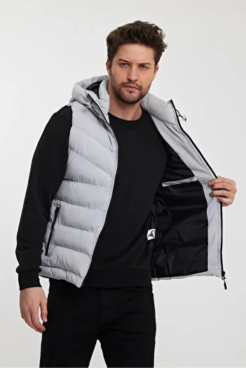 Stilkombin Adjustable Fixed Hooded Puffer Vest BL 1451