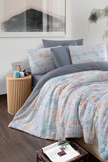 MyStory Home Double Duvet Cover Set with Elastic Sheets Maps