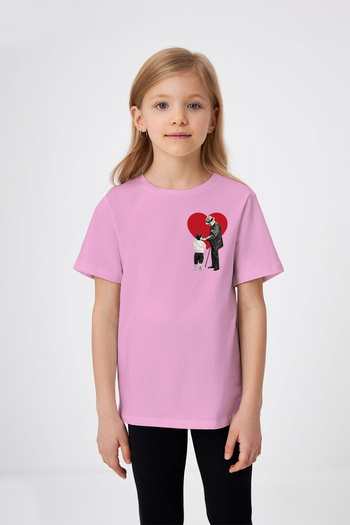 ADABEBEK Mustafa Kemal Atatürk's Child's Love Themed Heart Detailed April 23 Special Printed Girl's T-Shirt